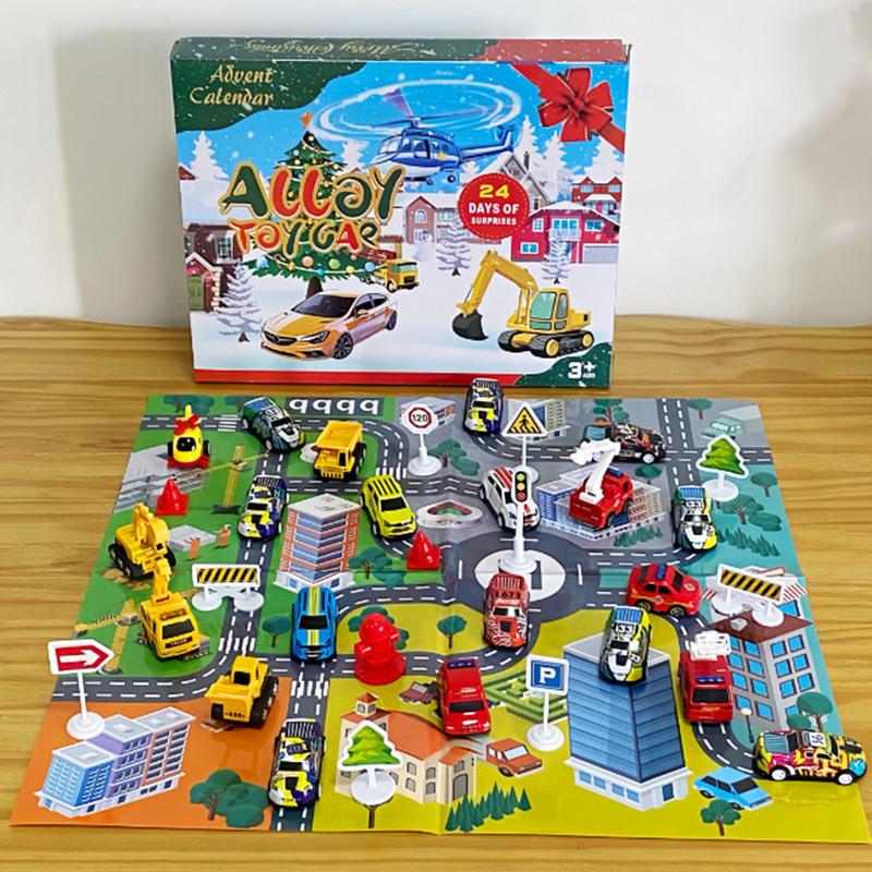 Kids Toys Xmas 2025 - 24pcs Car Toy Set Christmas Advent