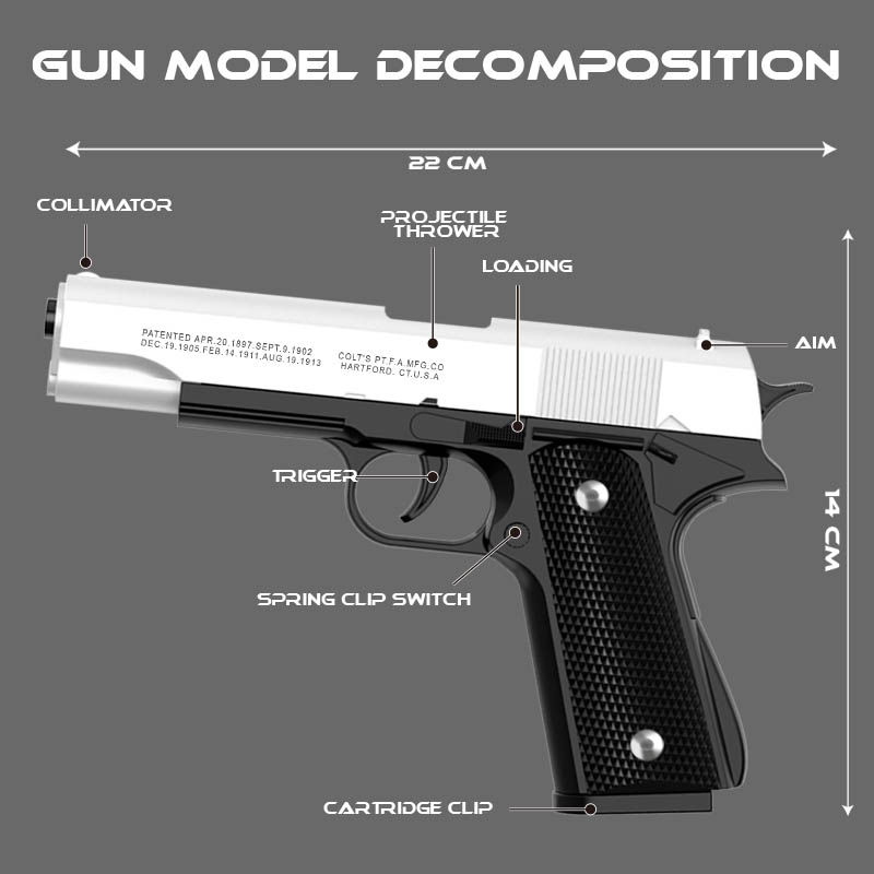 M1911 Colt Toy Gunman Gun, Sof - đánh giá và giá Catapult Launcher Toy