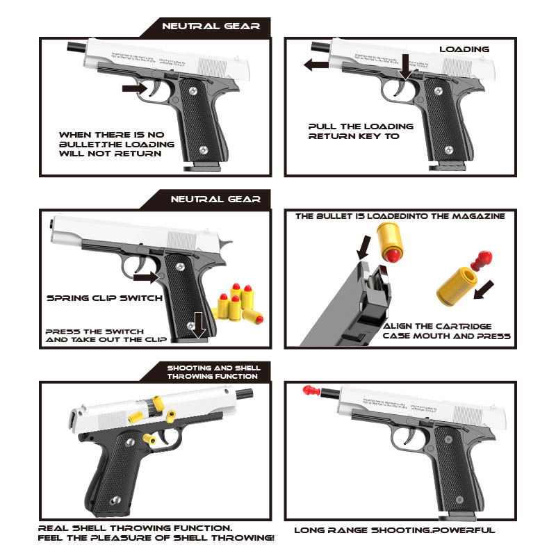 M1911 Colt Toy Gunman Gun, Sof - đánh giá và giá Catapult Launcher Toy