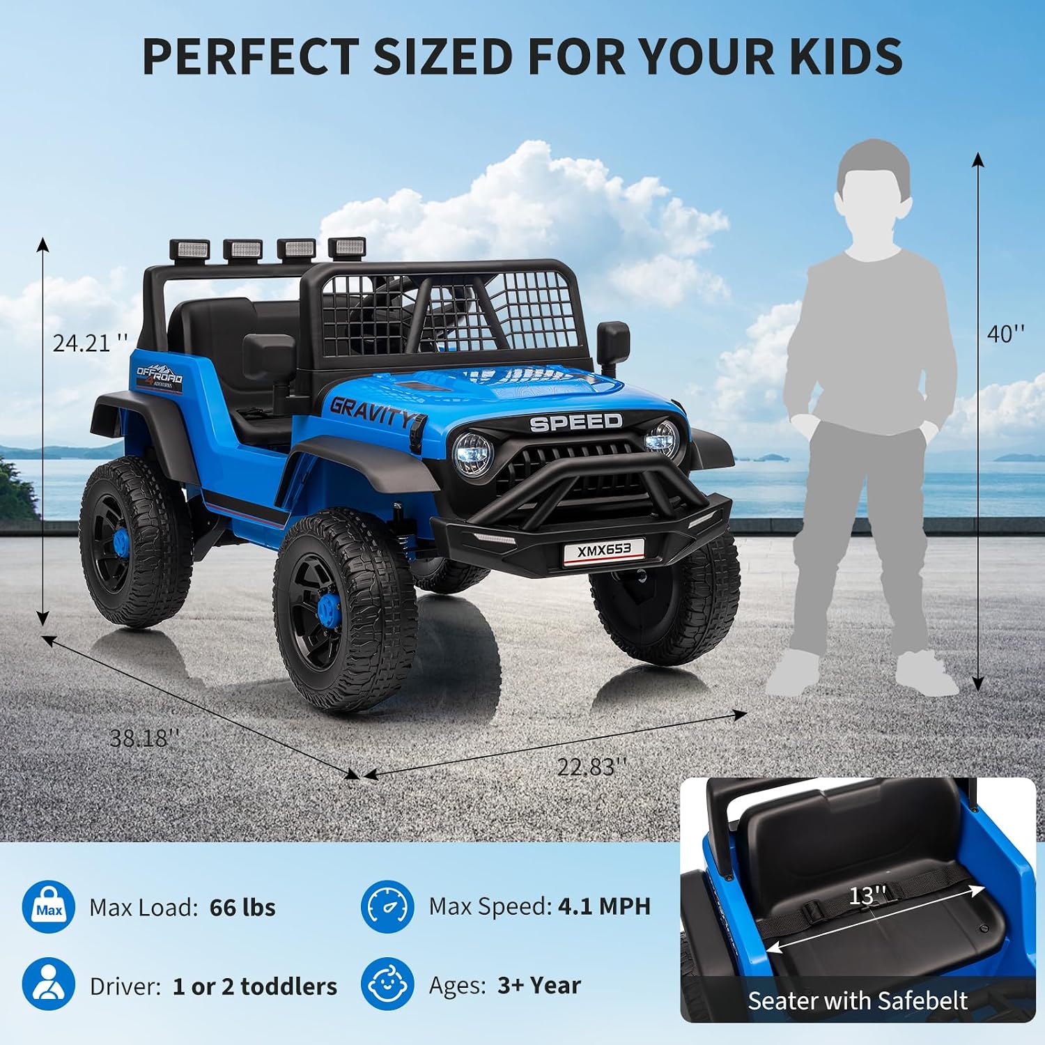 12V Kids Electric Single‑Seat  - đánh giá và giá Kids Toys Jeep