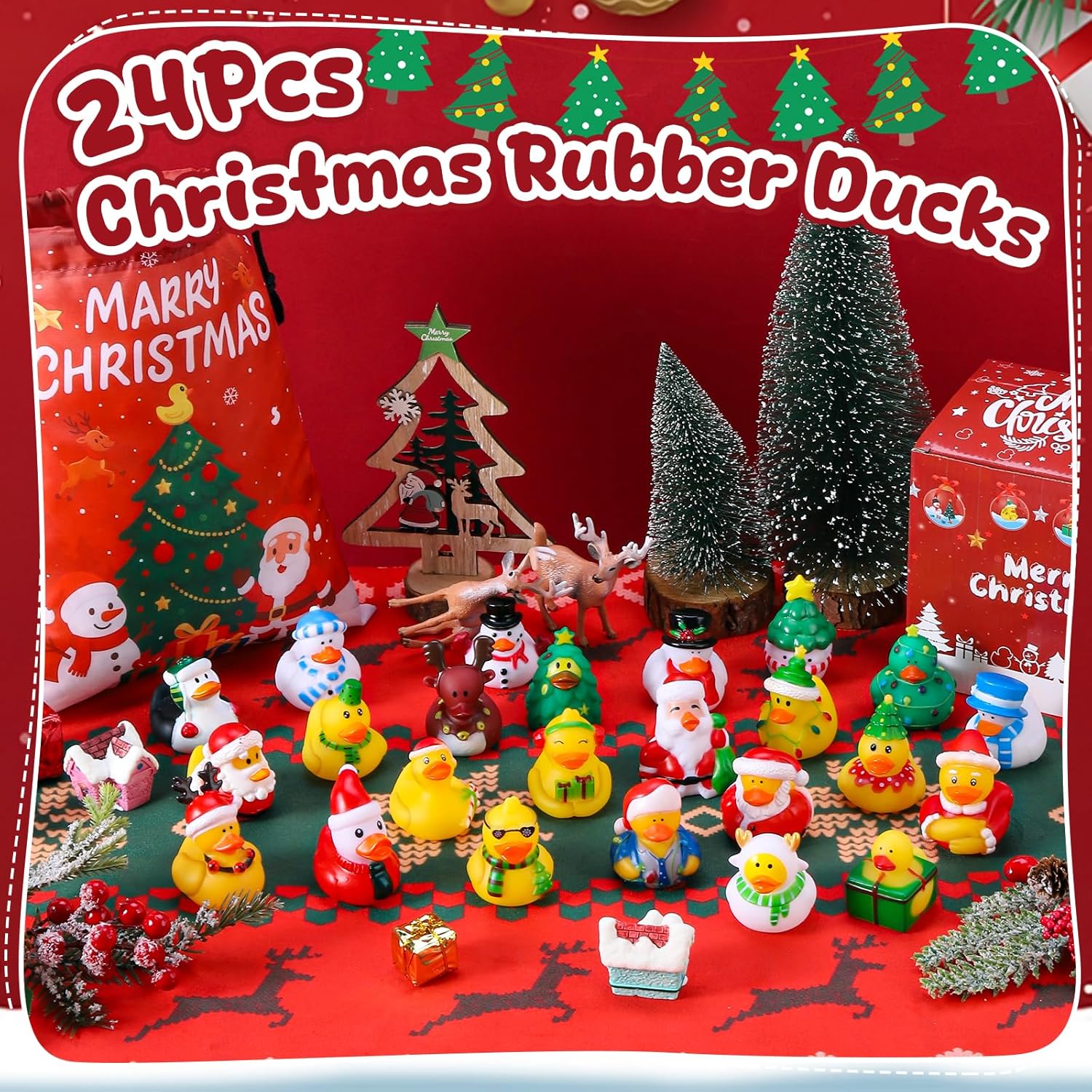 12-100pcs Christmas Rubber Duc - đánh giá và giá Kids Toys Jeep