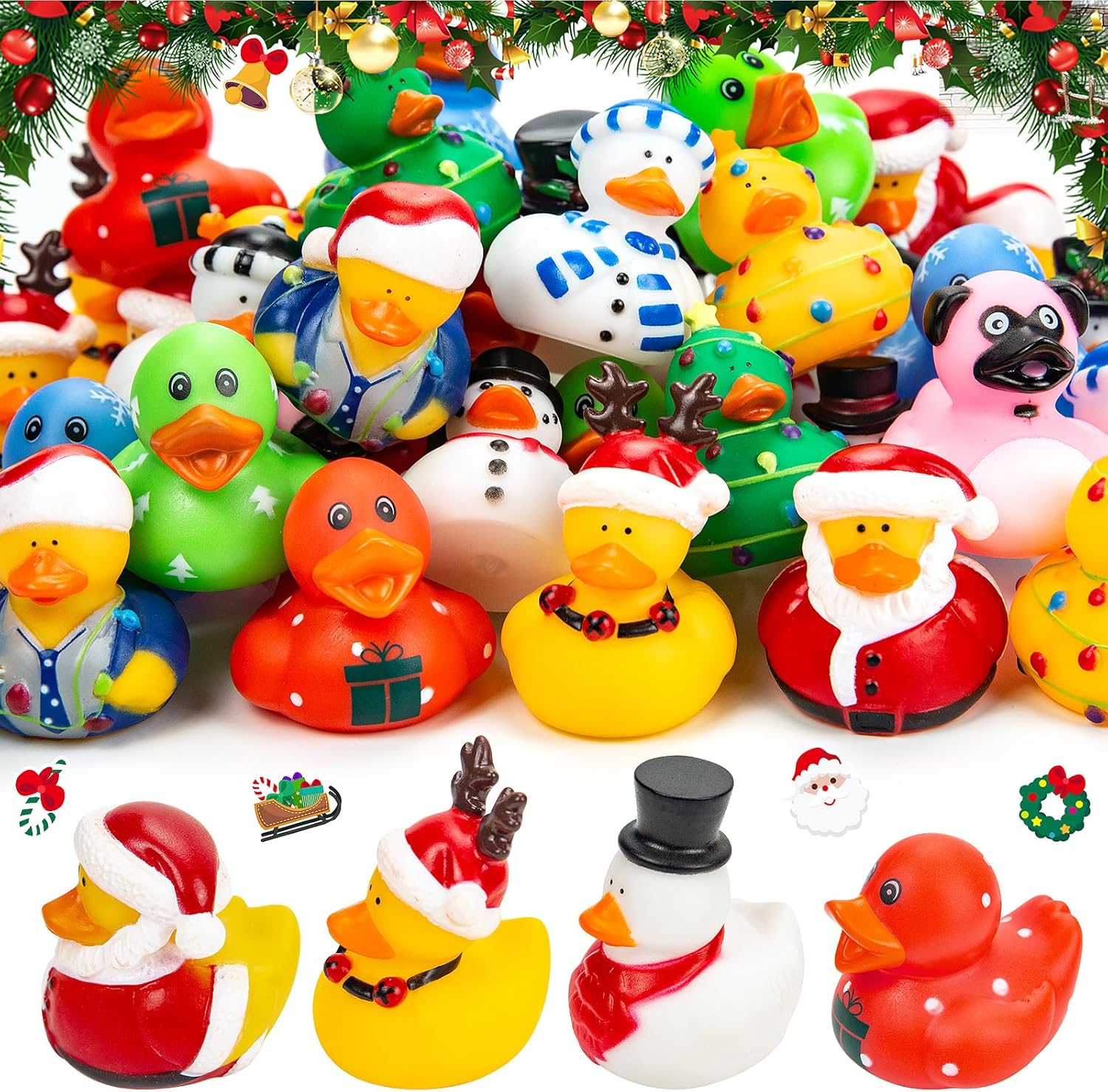 12-100pcs Christmas Rubber Duc - đánh giá và giá Kids Toys Jeep