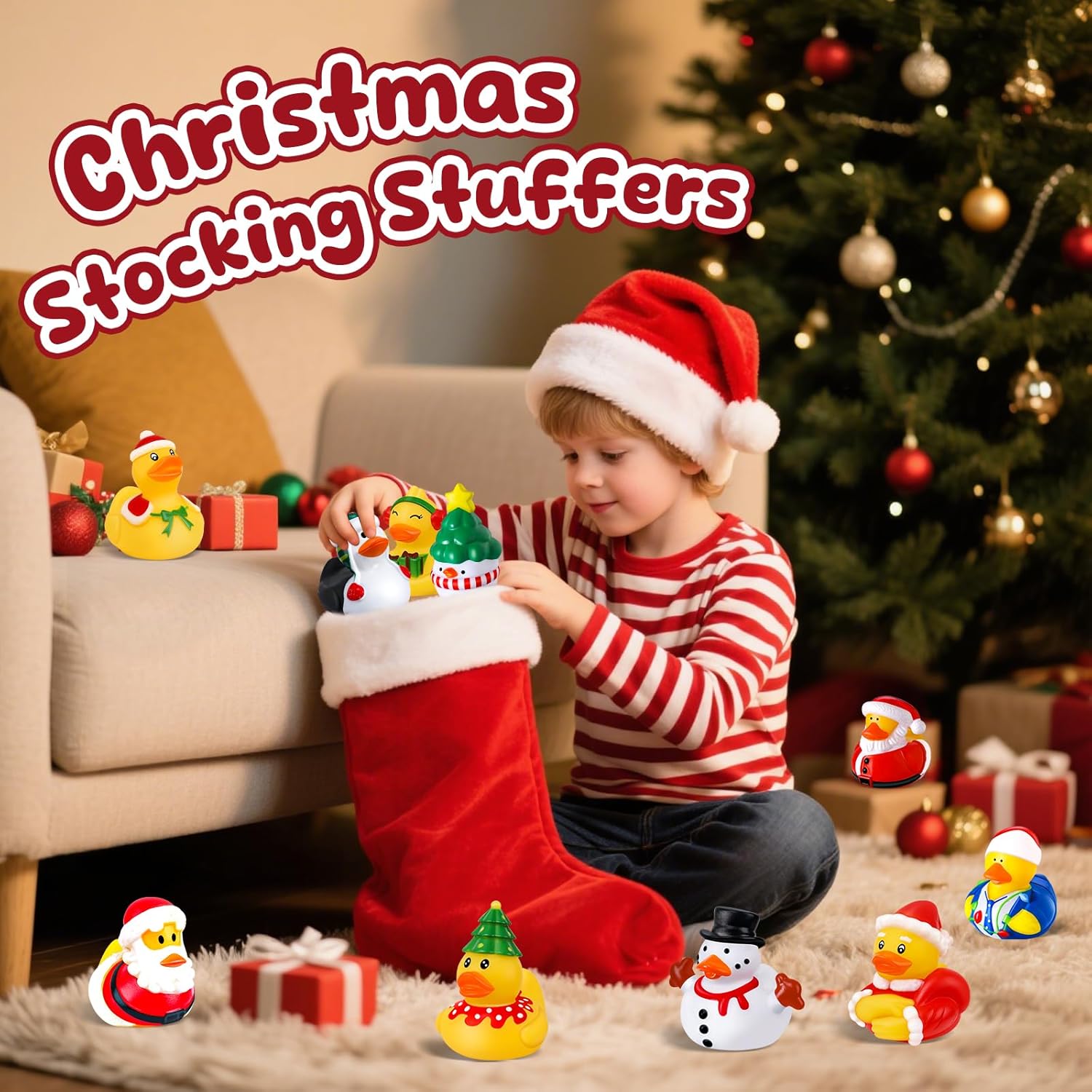 12-100pcs Christmas Rubber Duc - đánh giá và giá Kids Toys Jeep